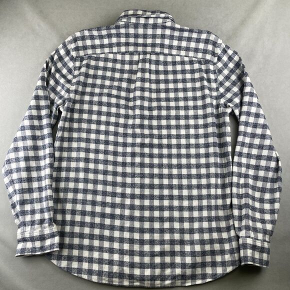 American Apparel Shirt Mens L Blue White Plaid Gingham Button Down Long Sleeve - Picture 3 of 8